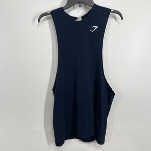 Gymshark Stringer Tank Shirt Mens S Arrival React Blue Gym Lifting Running EUC